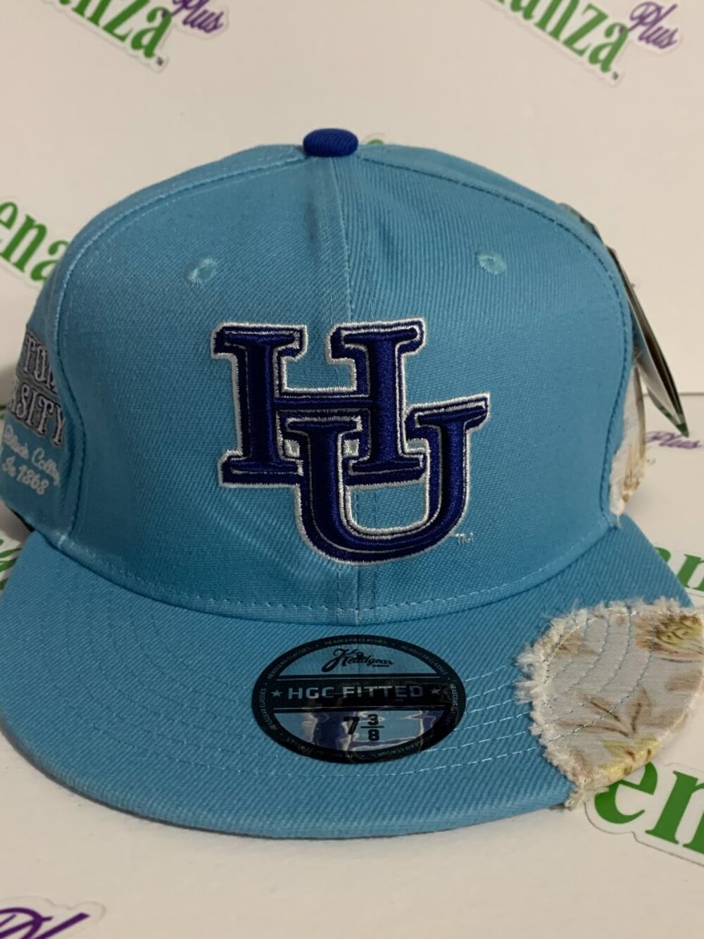 Headgear Classics Hat Hampton University HU Frayed Floral Blue White Cap 7 3/8